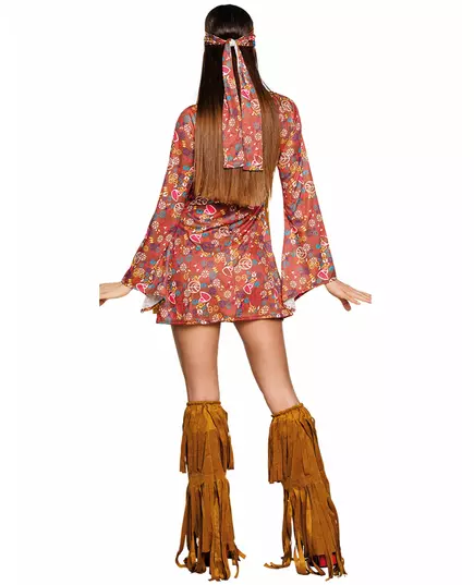 Peace Hippie Fringed Costume for Women, Size: X-Large, image 2