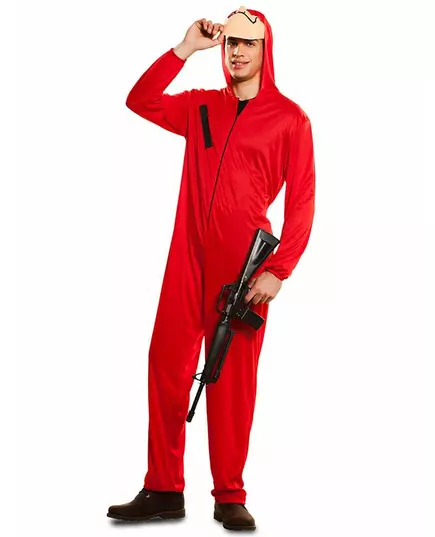 La Casa de Papel jumpsuit og maskekostyme for voksne, Størrelse: XS, bilde 2