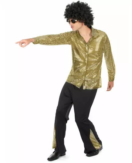 Men's Gold Sequin Disco Costume, Size: Small, image 2