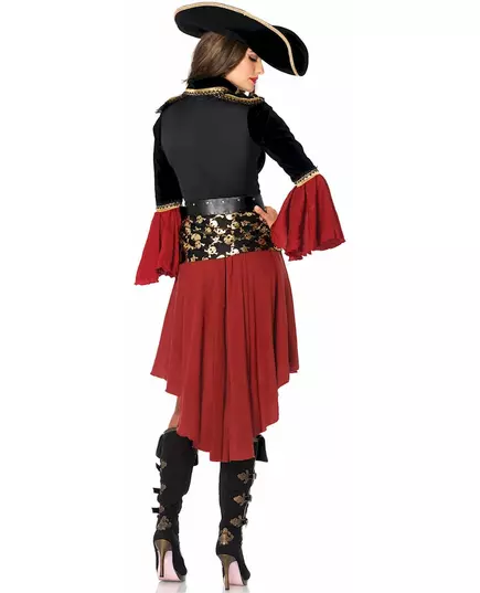 Women's pirate costume with gold patterns, Size: Large (44-46), image 2