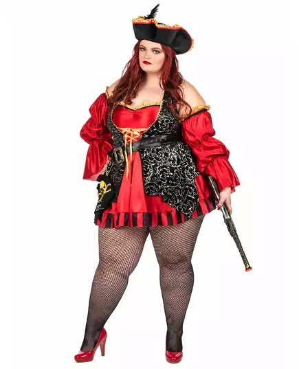 Rødt piratkostyme for kvinner - Premium, Størrelse: X-Small (36/38), bilde 2
