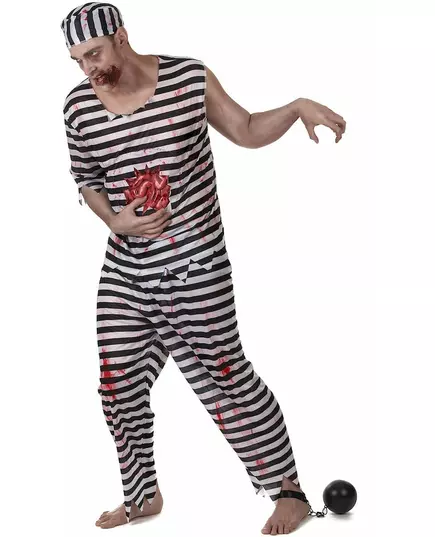 Scary Zombie Prisoner Costume for Men, Size: X-Large, image 2