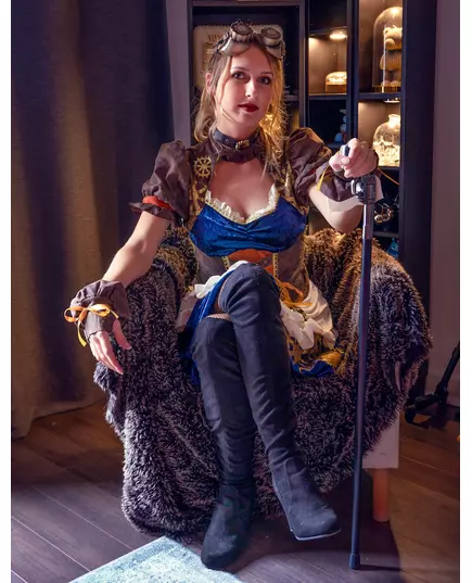 Retro futuristisk steampunk-kostyme for kvinner, Størrelse: Medium (40/42), bilde 2