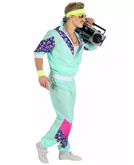 Men's 80s tracksuit costume, Size: XX-Large, image 2