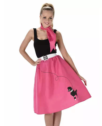 50-talls fuchsia kostyme for kvinner, Størrelse: Medium, bilde 2