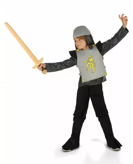 Yellow Lion Knight Costume for Boys, Size: 5-6 years(S), image 2