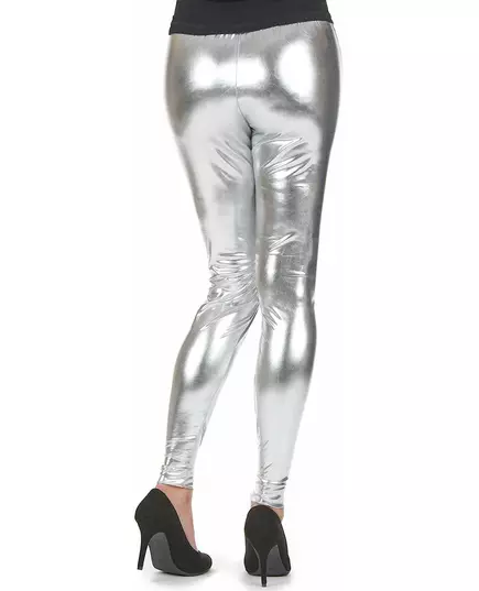 Sølvfargede leggings til dame, Størrelse: Small/Medium, bilde 2