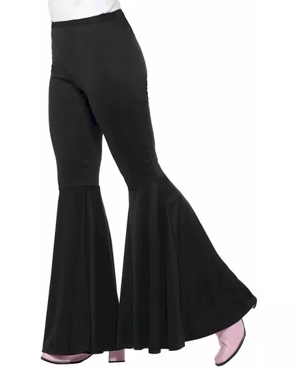 Women's black elephant leg disco pants, Size: Small/Medium, image 2