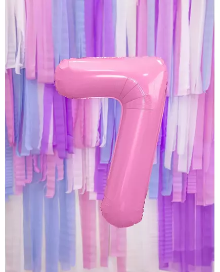 Kjempestor pastellrosa tallballong 86 cm, Størrelse: 8, bilde 2