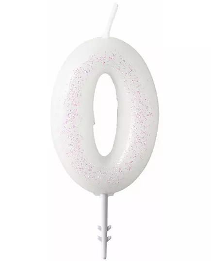 Hvitt glitter talllys 6,5 cm, Størrelse: 2, bilde 2