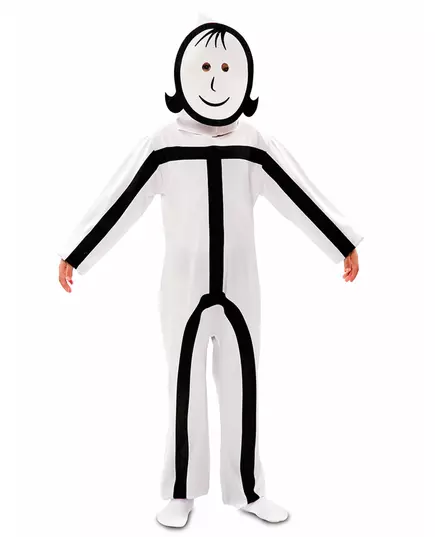 Barnas Stickman-maskekostyme, Størrelse: 7–9 år (122–138 cm), bilde 2