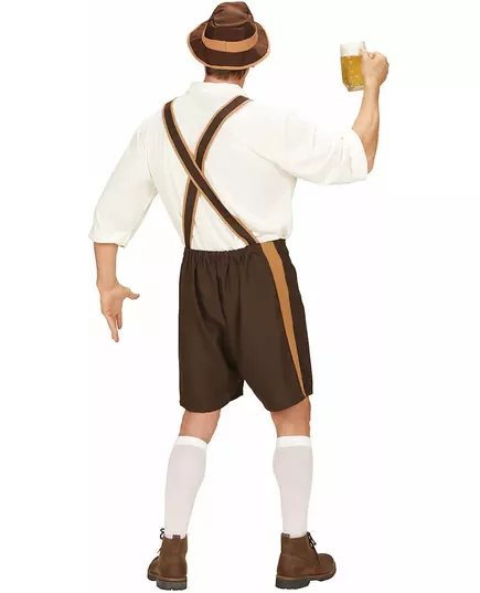 Large size brown Bavarian costume for men, Size: XXX-Large, image 2