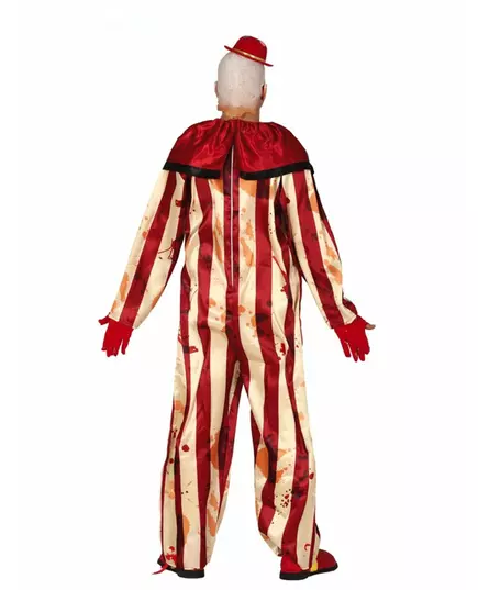 Men's Red and White Terrifying Clown Costume, Size: Large (52-54), image 2