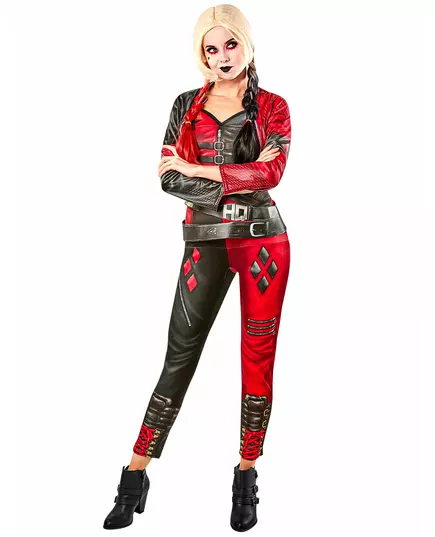 Harley Quinn Jumpsuit-kostyme til dame - Suicide Squad 2, Størrelse: X-Small, bilde 2