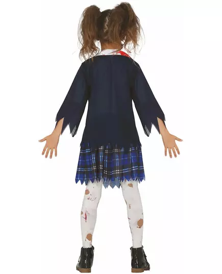 Blue zombie schoolgirl costume for girls, Size: 10-12 years (142-148 cm), image 2
