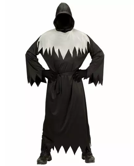 Svart og hvitt Grim Reaper-kostyme for voksne, Størrelse: Large, bilde 2