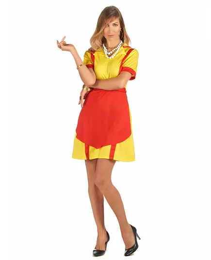 Women's US diner waitress costume, Size: Small/Medium, image 2