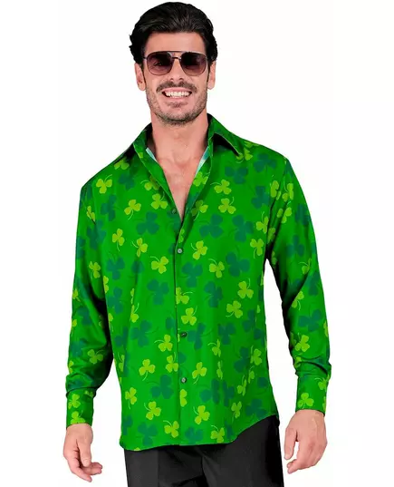 Herreskjorte med langermet shamrock-motiv og St. Patricks dag-motiv, Størrelse: Large/X-Large, bilde 2