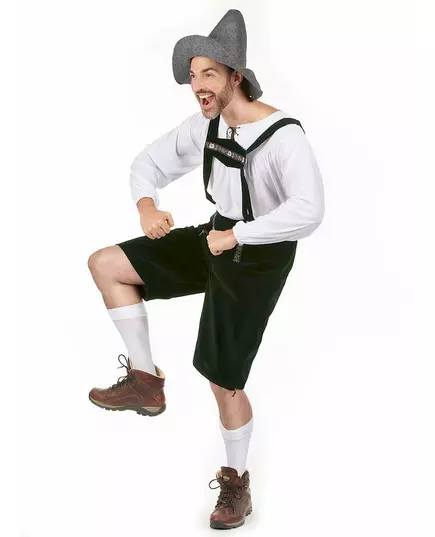 Dark green Bavarian costume for men, Size: Large, image 3