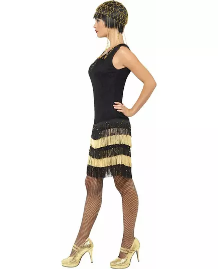 Black and gold Charleston costume for women, Size: Large, image 3
