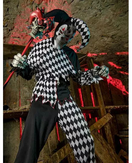 Svarte menn Halloween Harlekinklovnkostyme, Størrelse: Medium, bilde 3