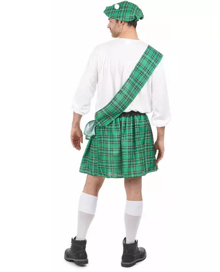 Green and white Scottish costume for men, Size: X-Large, image 3