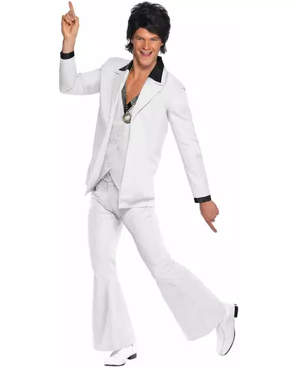 White disco costume for men, Size: X-Large, image 3
