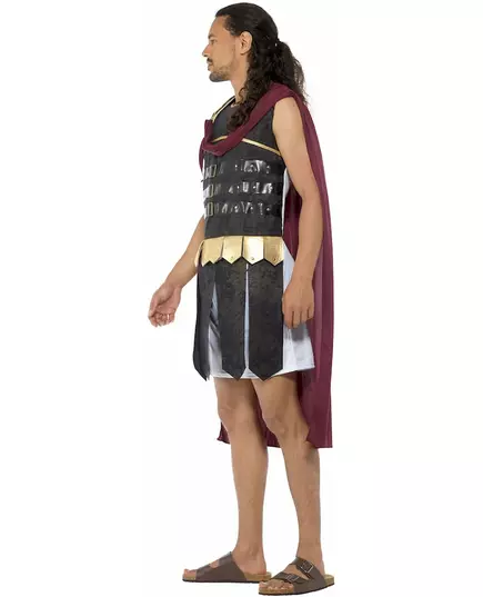 Black and gold Roman gladiator costume for men, Size: Large, image 3