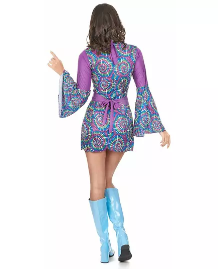 Women's psychedelic hippie costume, Size: Large, image 3