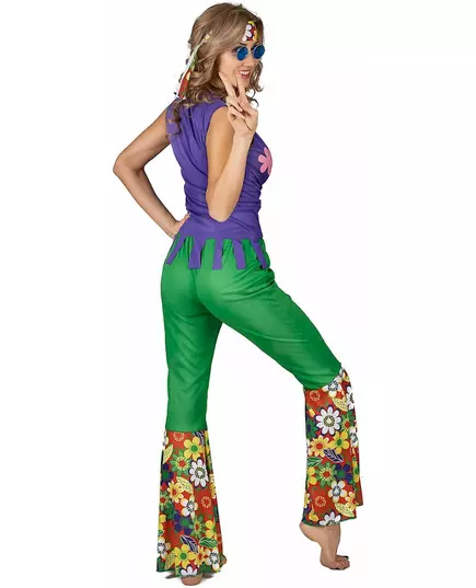 Hippie blomsterkraftkostyme for kvinner, Størrelse: Medium, bilde 3