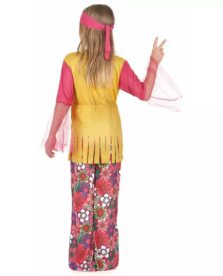 Flerfarget hippiekostyme til jenter, Størrelse: 7–9 år (120–130 cm), bilde 3