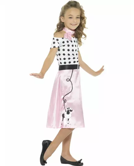 50s Miss Girly Costume for Girls, Size: 12-14 years, image 3