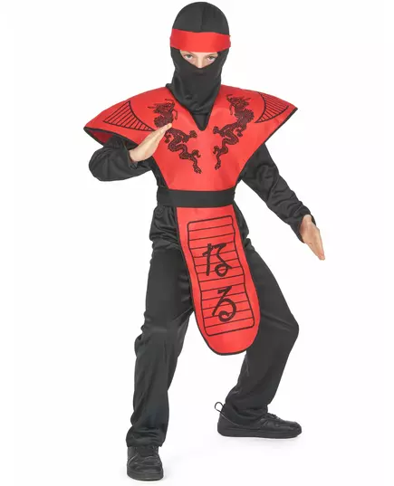 Rød drage ninja-kostyme til gutter, Størrelse: 10–12 år (130–140 cm), bilde 3
