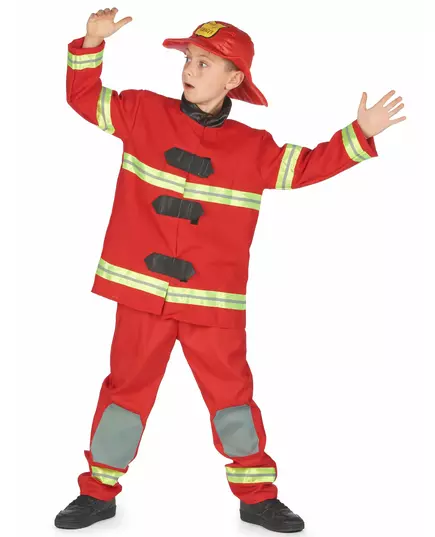 Red firefighter costume for children, Size: 4-6 years (110-120 cm), image 3