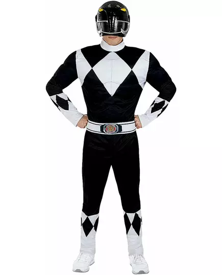 Svart Power Ranger-kostyme for voksne, Størrelse: X-Large, bilde 2