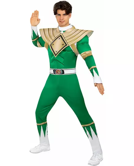 Grønt Power Ranger-kostyme for voksne, Størrelse: Medium, bilde 2