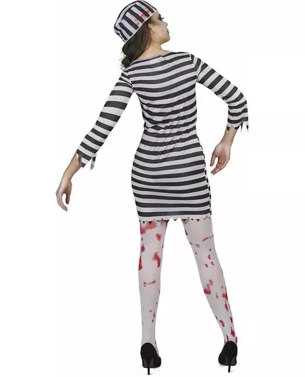 Scary zombie prisoner costume for women, Size: Medium, image 3
