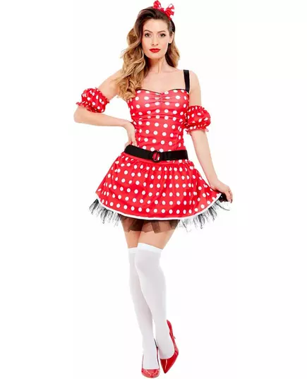 Red polka dot mouse costume for women, Size: Medium, image 3