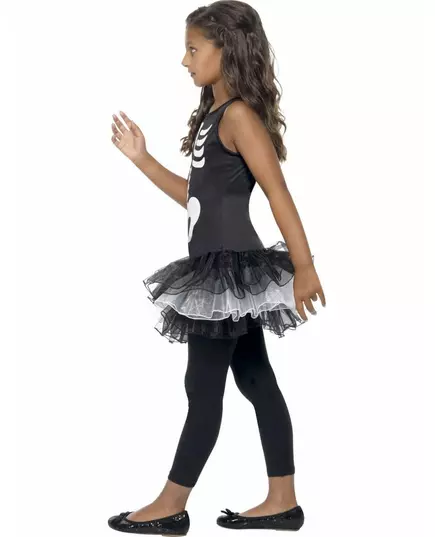 Svart tutu skjelettkostyme til jenter Halloween, Størrelse: 7–9 år(130/143 cm), bilde 3