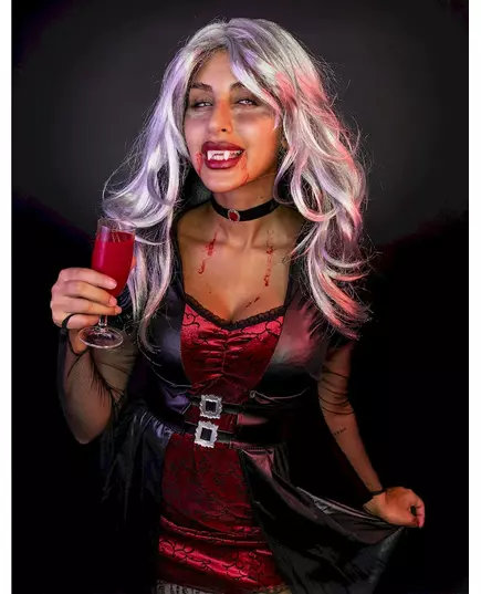 Red vampire costume for women for Halloween, Size: X-Large (44/46), image 3