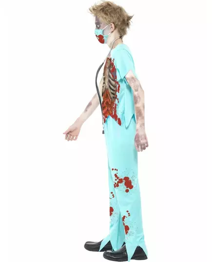 Barne Zombie Doctor Kostyme Halloween, Størrelse: 10–12 år (145/158 cm), bilde 3