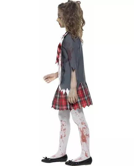 Zombie schoolgirl costume for girls Halloween, Size: 10-12 years (145/158 cm), image 3