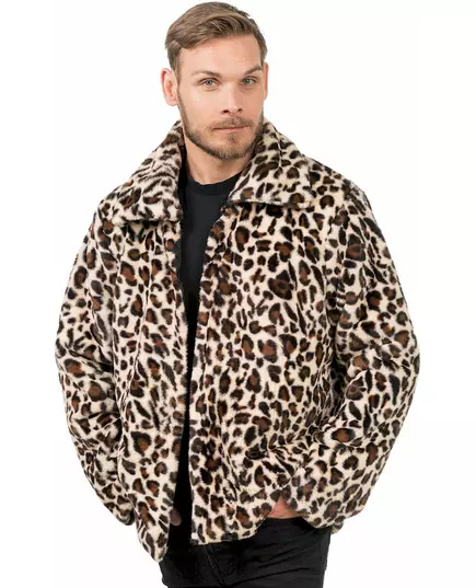 Leopardjakke i fuskepels for voksne, Størrelse: Medium, bilde 2