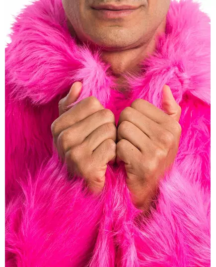 Adult pink faux fur coat, Size: Medium, image 2