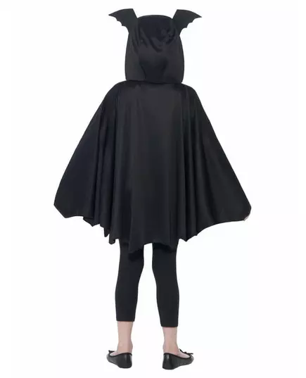 Svart flaggermusponchokostyme til barn til Halloween, Størrelse: 10–12 år (145/158 cm), bilde 3