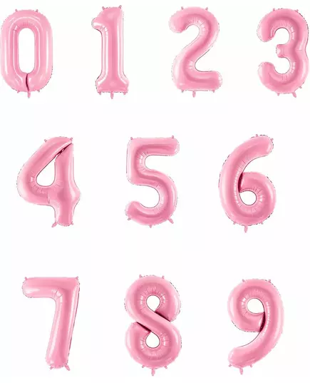 Giant pastel pink number balloon 86 cm, Size: 7, image 3