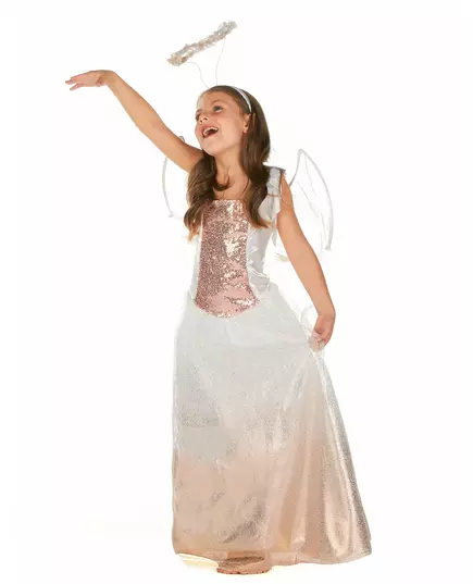 Rosegull engelkostyme til jenter, Størrelse: 7–9 år (120–130 cm), bilde 3