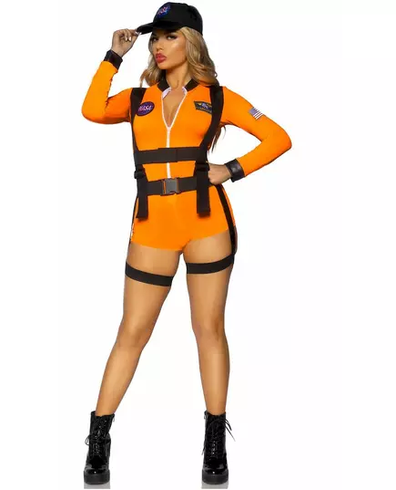 Sexy astronaut-jumpsuitkostyme til kvinner, Størrelse: Medium (40-42), bilde 3