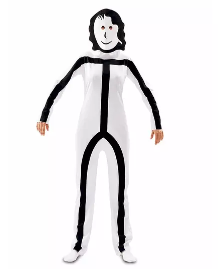 Voksen Stickman-maskekostyme, Størrelse: Medium/Large (52), bilde 3