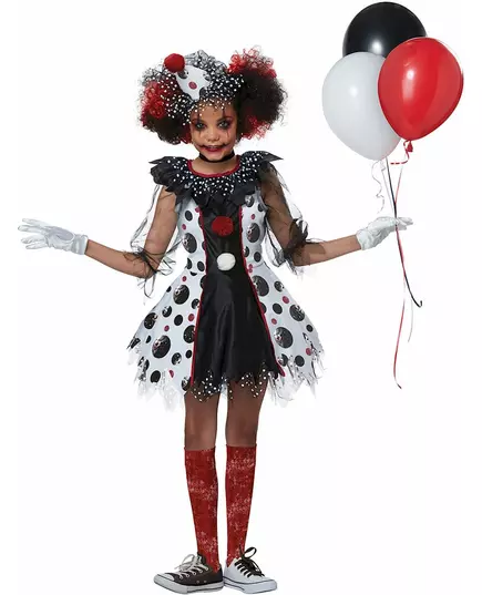 Deluxe scary clown costume for girls, Size: 12-14 years (155 cm), image 3